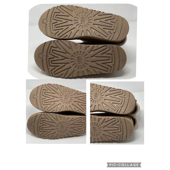 UGG Darrah Girls Sweater Knit Chestnut Suede Sheepskin Foldover Button 5 Kids - Picture 15 of 16